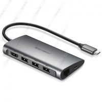 Hub USB Type-C 8 Cổng HDMI/USB 3.0/SD/TF/LAN (RJ45) Ugreen 50538